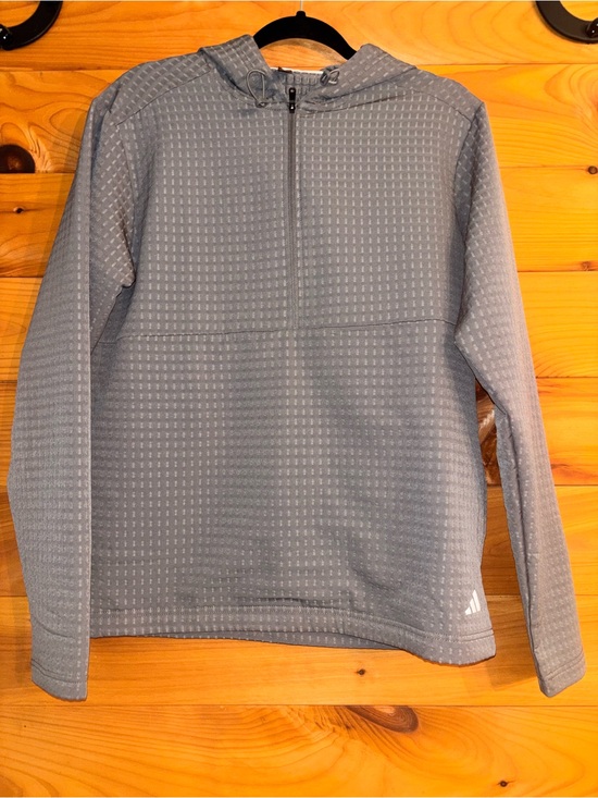 adidas Other - Adidas Gray Textured Hooded Quarter Zip Pullover Women’s Small Athletic